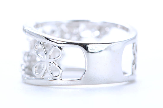 Floral Diamond Ring White Gold