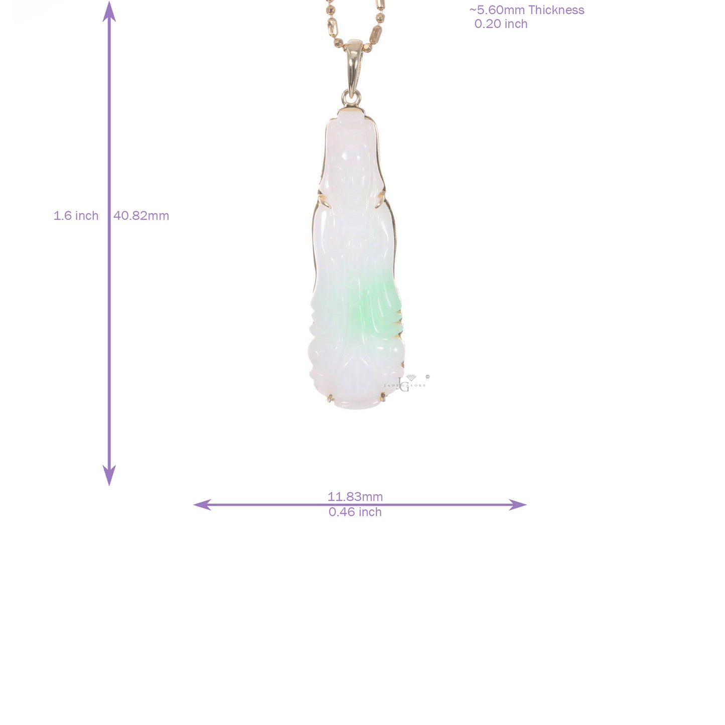 Jadeite Guan Yin Pendant