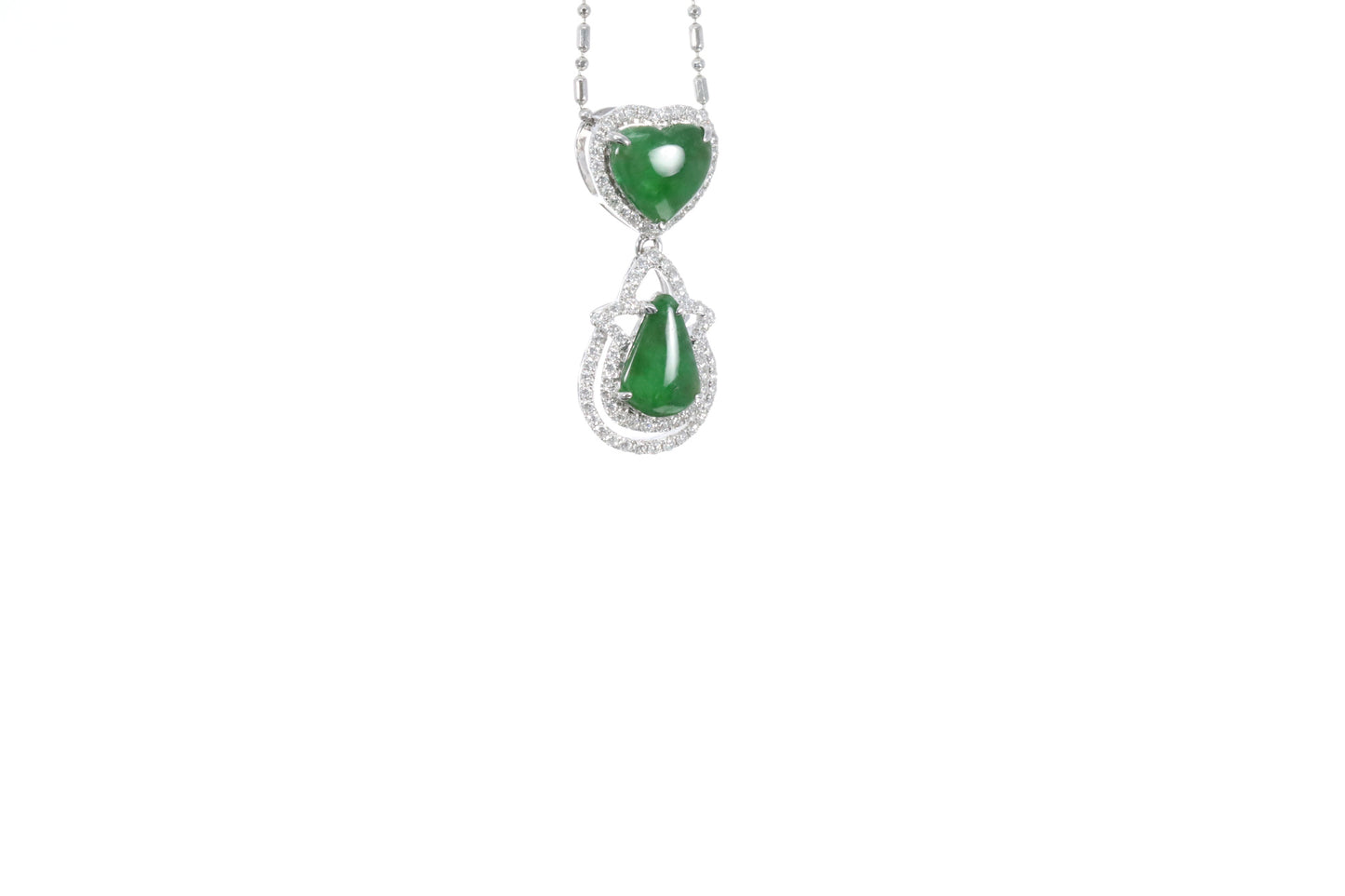 Jadeite Pear and Heart Pendant