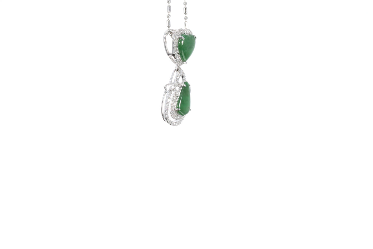 Jadeite Pear and Heart Pendant