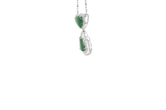 Jadeite Pear and Heart Pendant