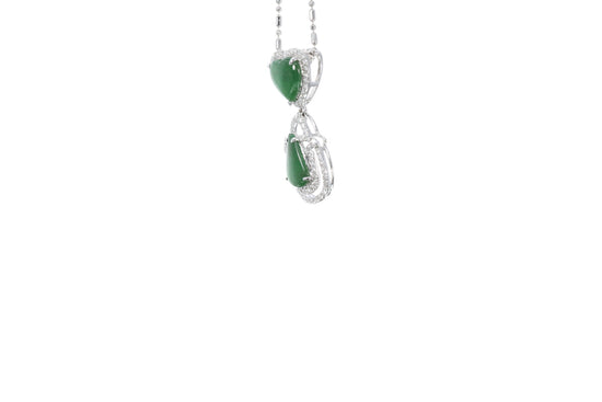 Jadeite Pear and Heart Pendant