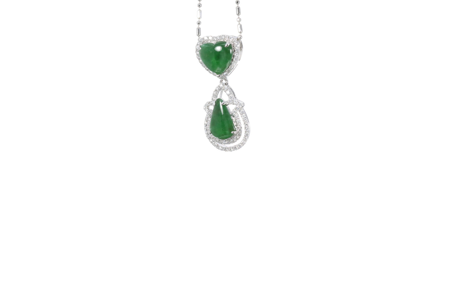 Jadeite Pear and Heart Pendant