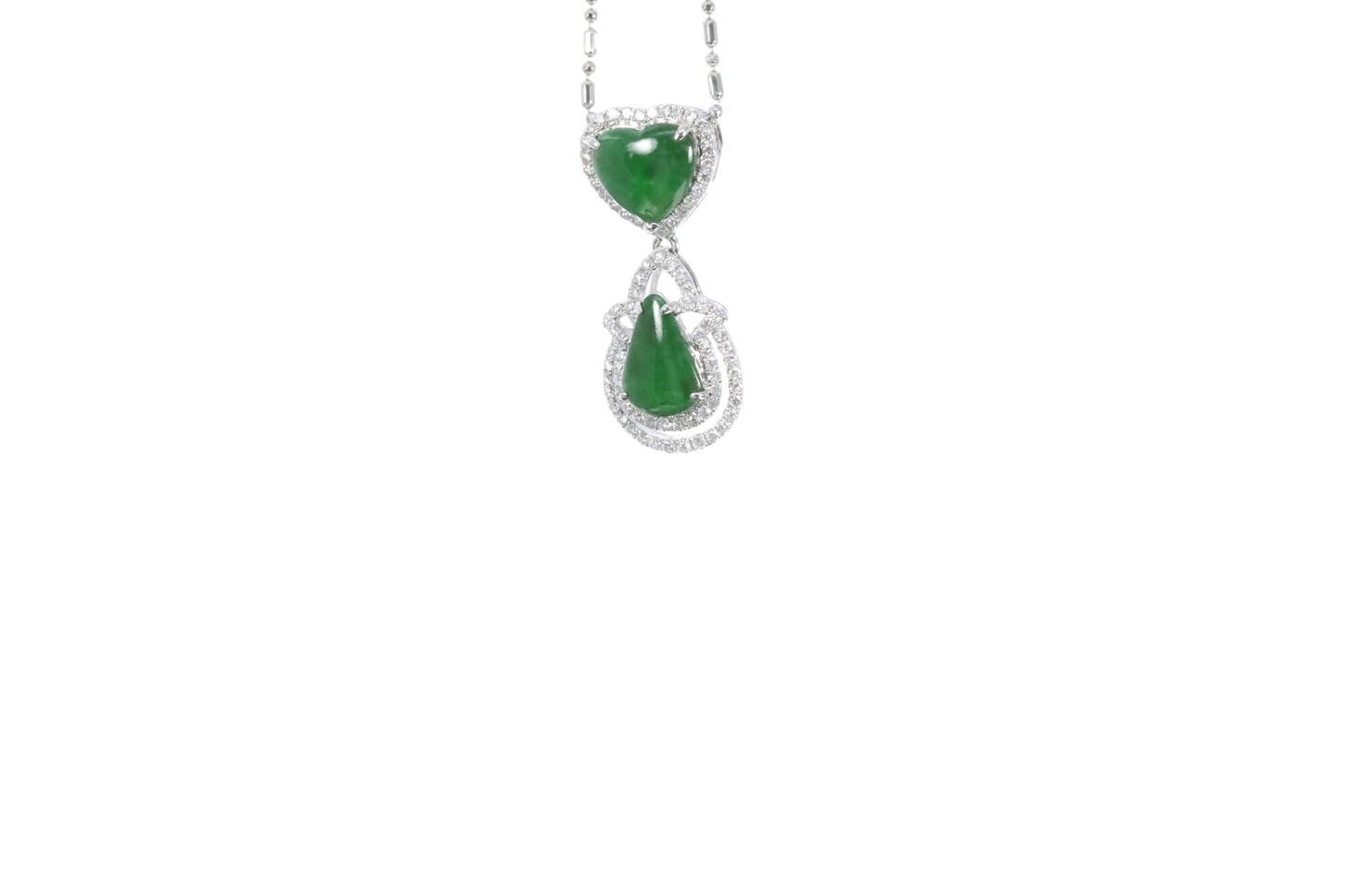 Jadeite Pear and Heart Pendant