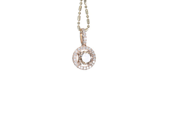 Brown Cognac Diamond Halo Pendant