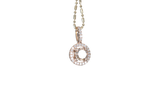 Brown Cognac Diamond Halo Pendant