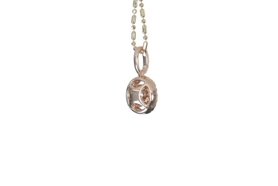 Brown Cognac Diamond Halo Pendant