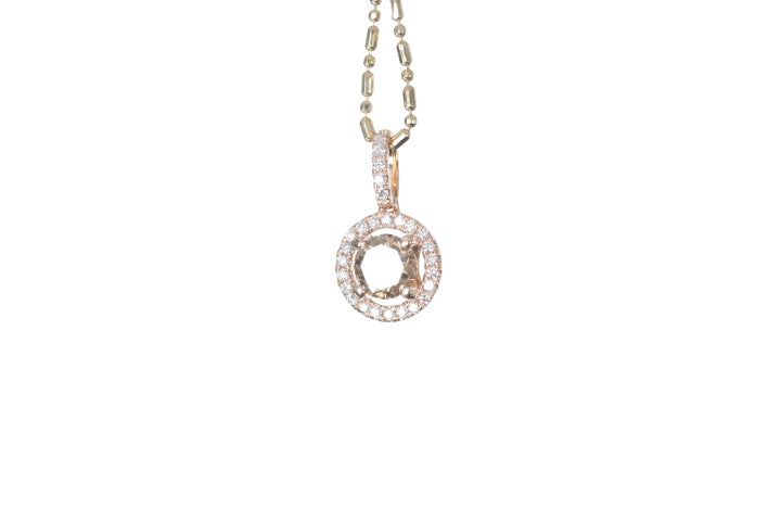 Brown Cognac Diamond Halo Pendant