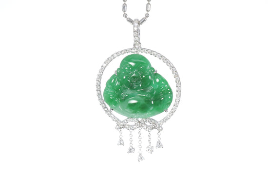 Jadeite Buddha with a Diamond Halo