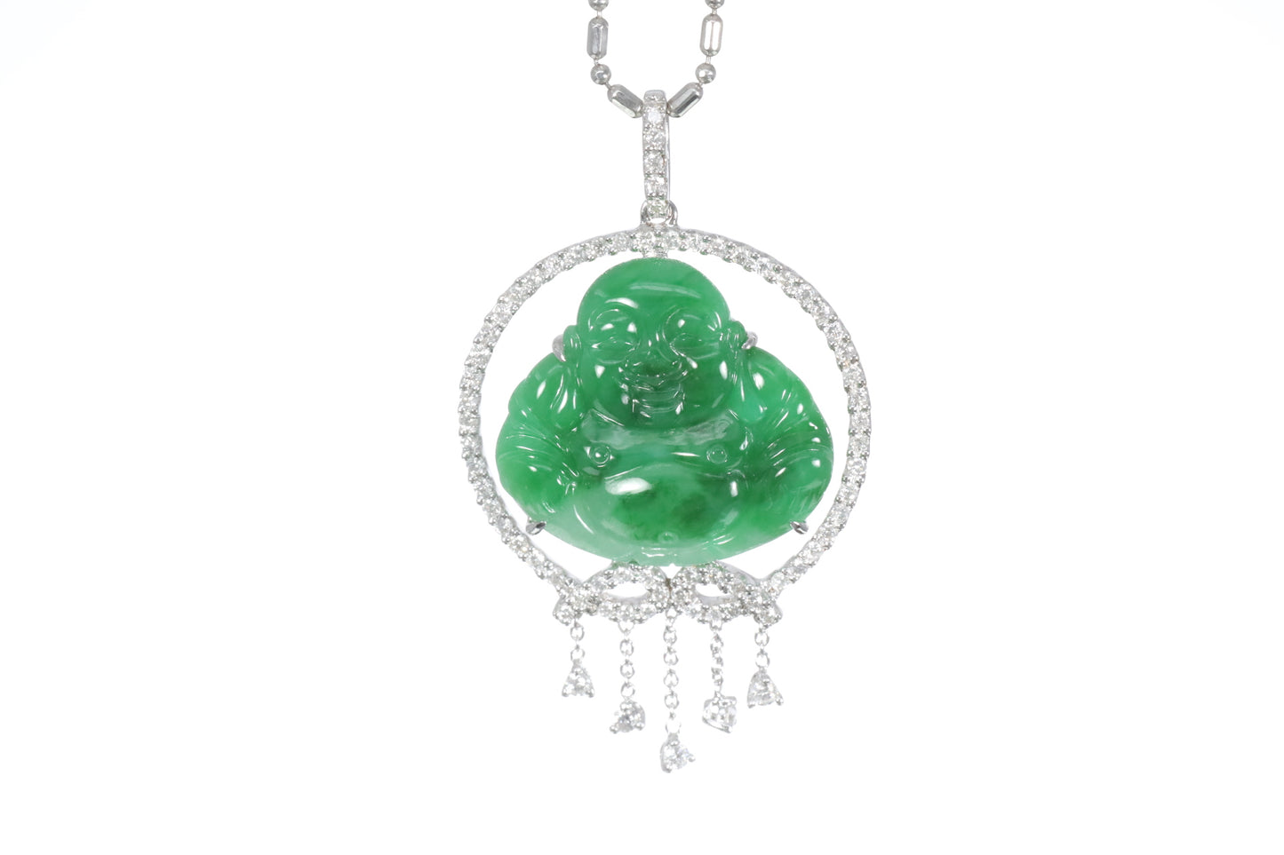 Jadeite Buddha with a Diamond Halo