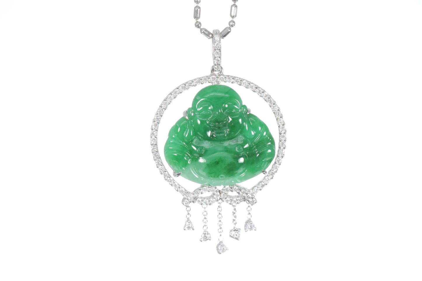 Jadeite Buddha with a Diamond Halo