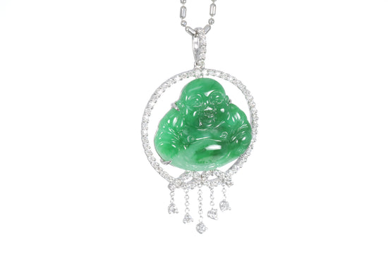 Jadeite Buddha with a Diamond Halo