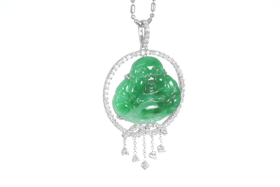 Jadeite Buddha with a Diamond Halo