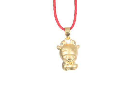 24K 3D Ox Pendant