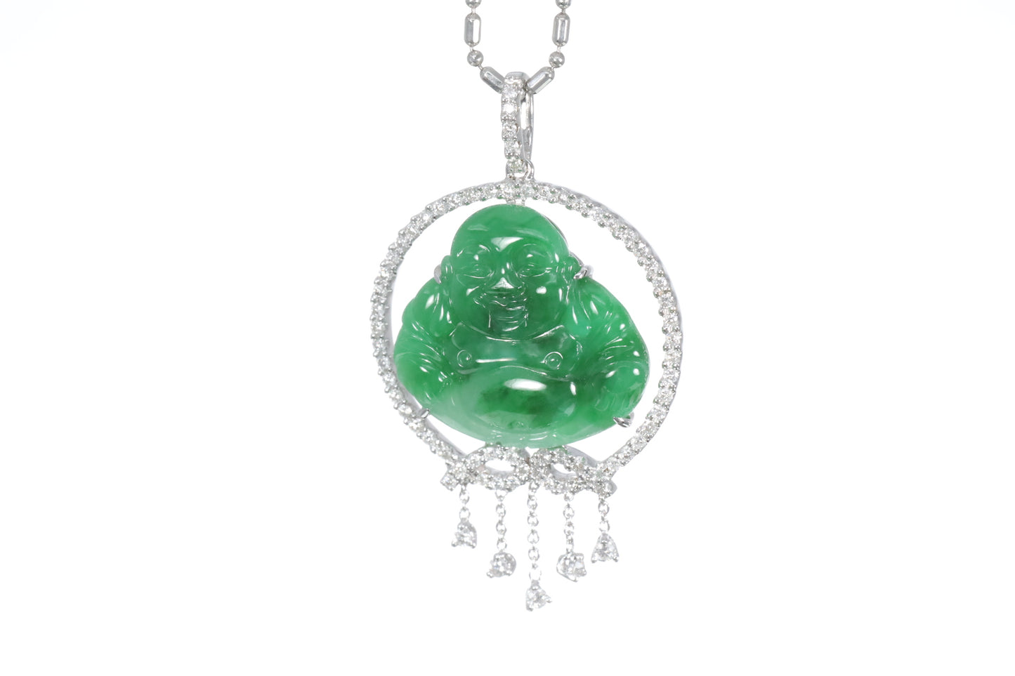 Jadeite Buddha with a Diamond Halo