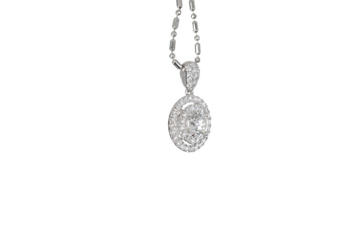 Classic Double Diamond Halo Pendant