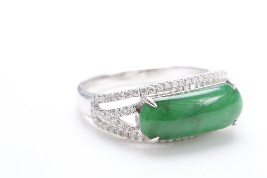 Jadeite and Diamond Ring