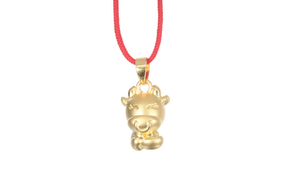 24K 3D Ox Pendant