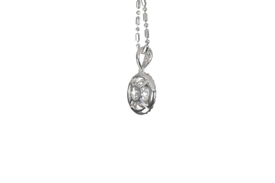 Classic Double Diamond Halo Pendant