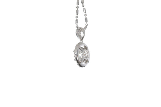 Classic Double Diamond Halo Pendant