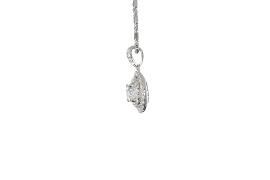 Classic Double Diamond Halo Pendant