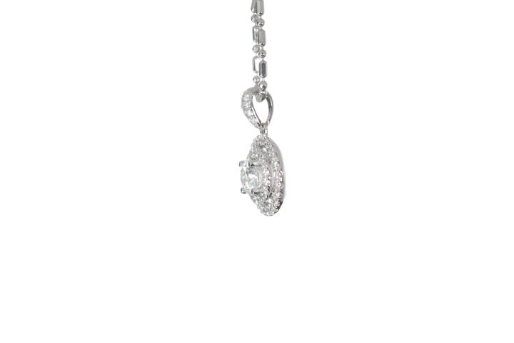 Classic Double Diamond Halo Pendant