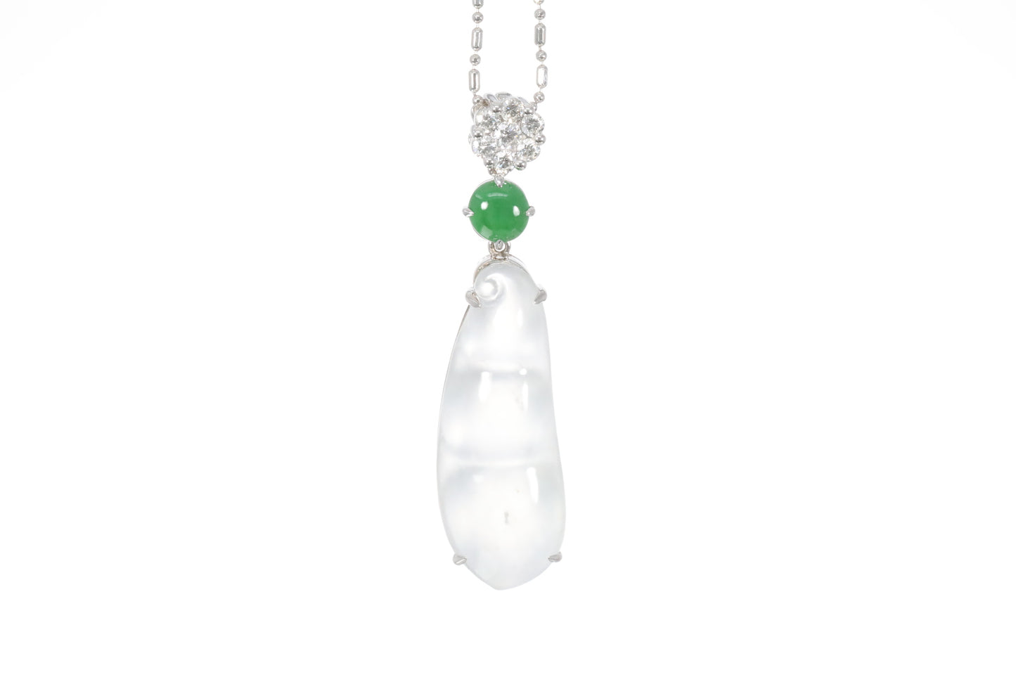 Jadeite Snow Pea Pendant