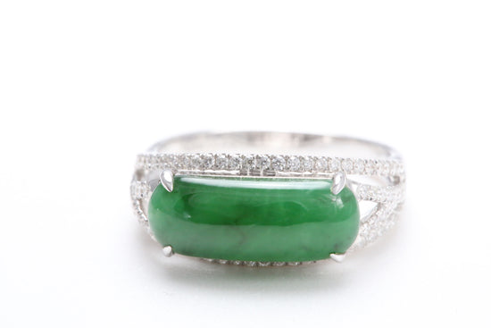 Jadeite and Diamond Ring