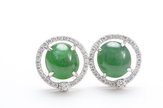 Jadeite Diamond Earrings