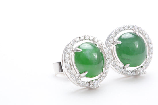 Jadeite Diamond Earrings