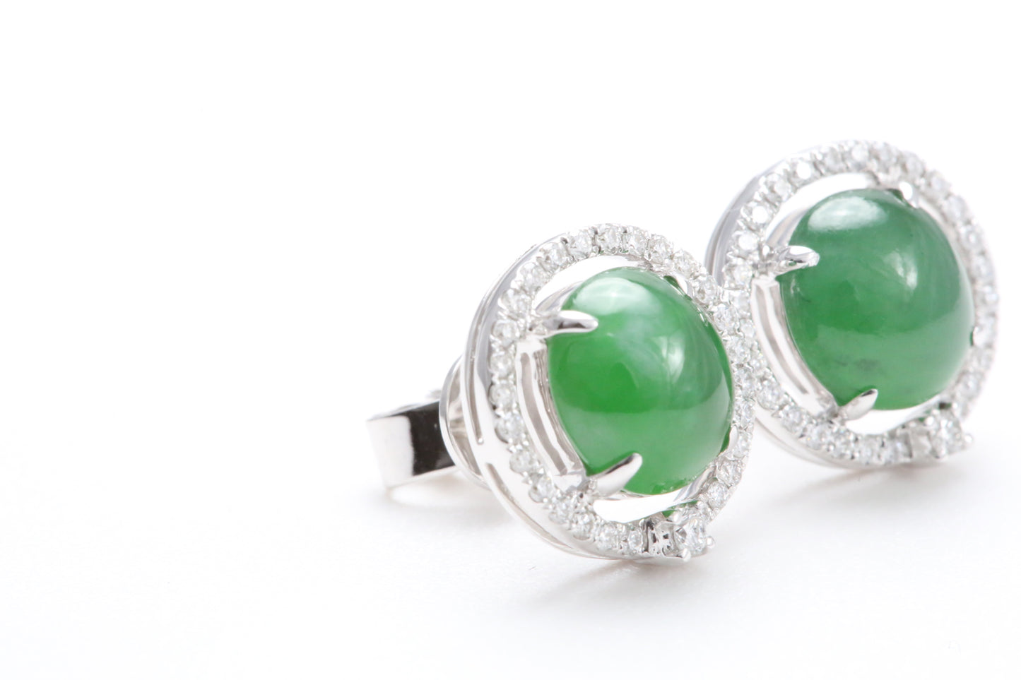 Jadeite Diamond Earrings