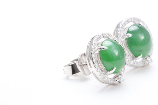 Jadeite Diamond Earrings