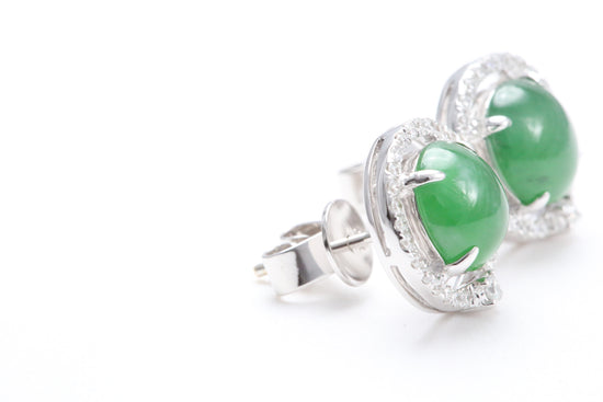 Jadeite Diamond Earrings