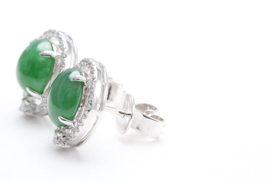 Jadeite Diamond Earrings