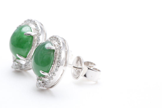 Jadeite Diamond Earrings