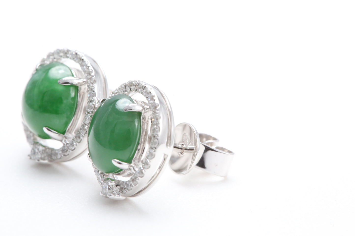 Jadeite Diamond Earrings