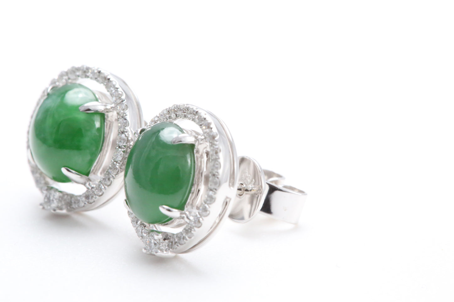 Jadeite Diamond Earrings