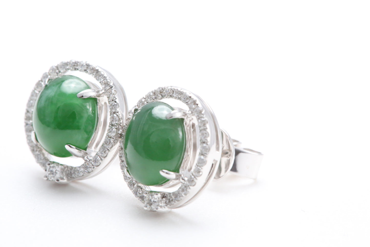 Load image into Gallery viewer, Jadeite Diamond Earrings
