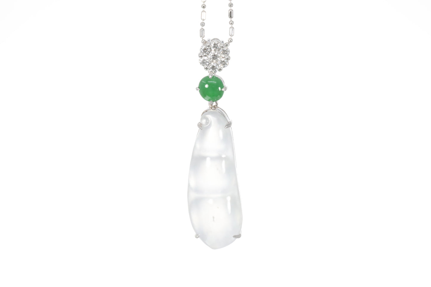 Jadeite Snow Pea Pendant