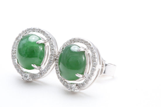 Jadeite Diamond Earrings