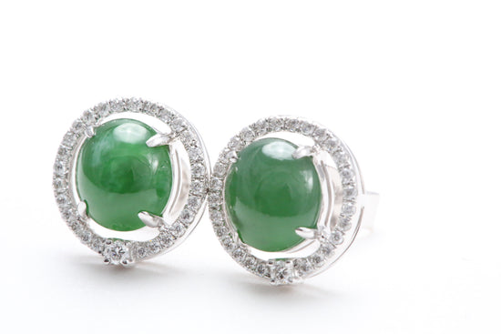 Jadeite Diamond Earrings