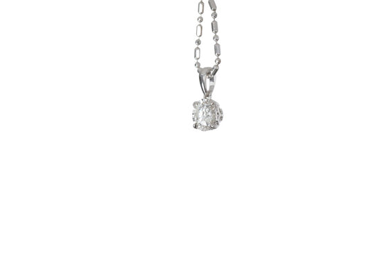 Solitaire Diamond Pendant with Diamond Cut Bezel