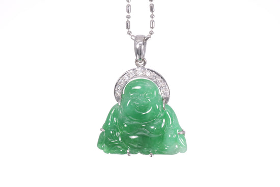 Jadeite Buddha with a Diamond Halo