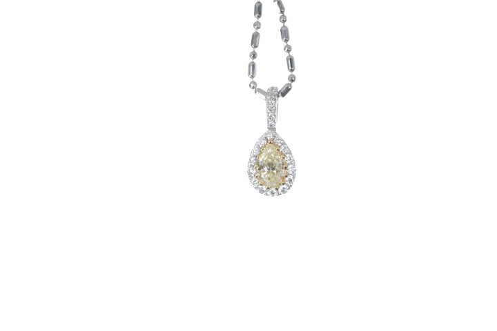 Fancy Yellow Diamond Pear Shaped Pendant