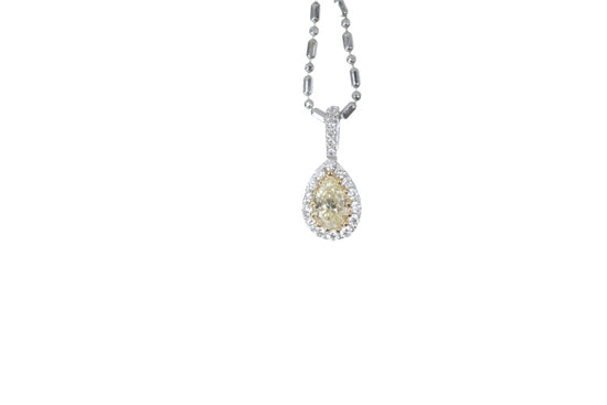 Load image into Gallery viewer, Fancy Yellow Diamond Pear Shaped Pendant

