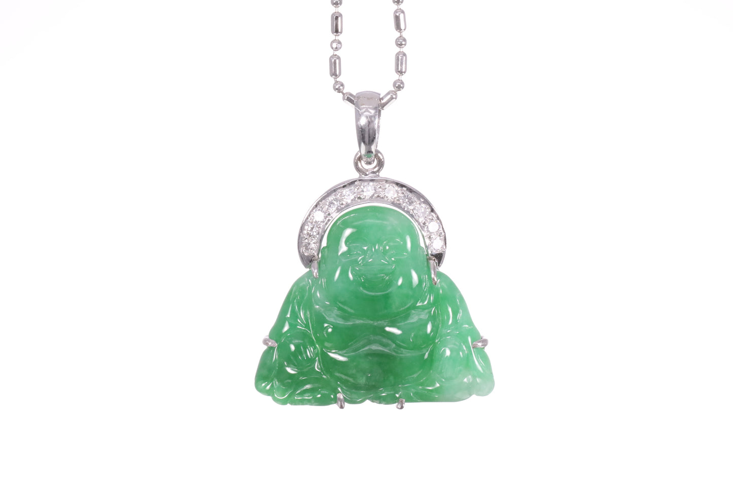 Jadeite Buddha with a Diamond Halo