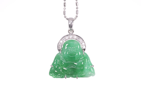 Jadeite Buddha with a Diamond Halo
