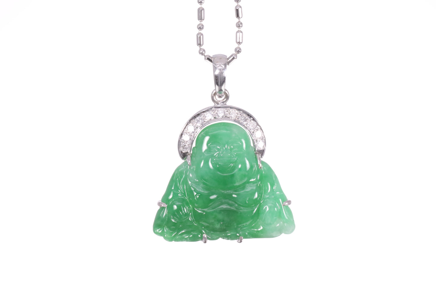 Jadeite Buddha with a Diamond Halo