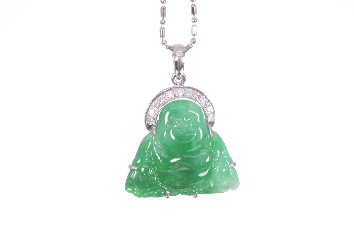 Jadeite Buddha with a Diamond Halo