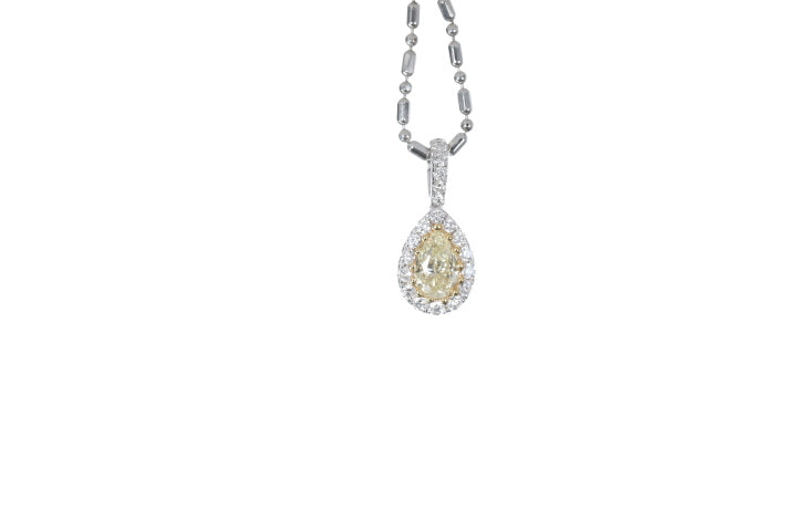 Fancy Yellow Diamond Pear Shaped Pendant